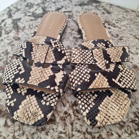 Ann Taylor animal print leather slides size 7M - Picture 1 of 6